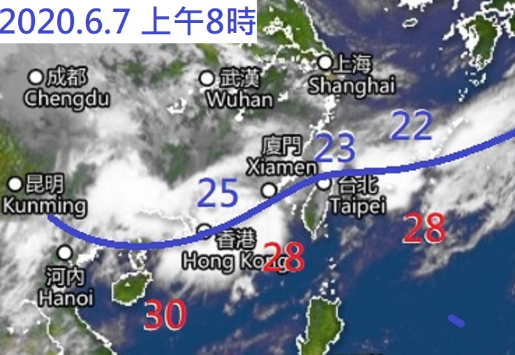 今天早上的衛星雲圖。林超英facebook圖片