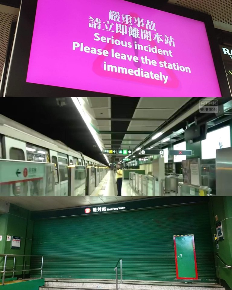 港铁车务人员在facebook「MTR Service Update」透露事发经过。 「MTR Service Update」FB