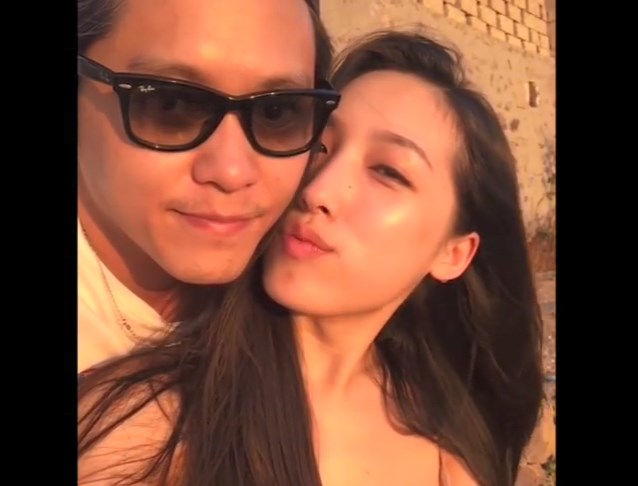 海兒與男子親密互動洩蜜。 海兒與男子親密互動洩蜜。