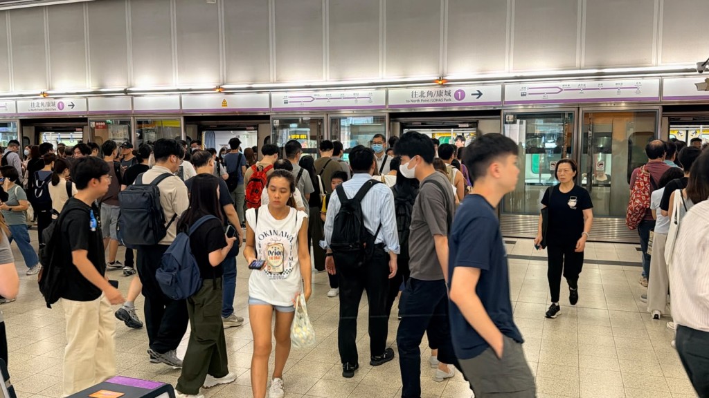 寶琳站擠滿乘客。 寶琳站擠滿乘客。