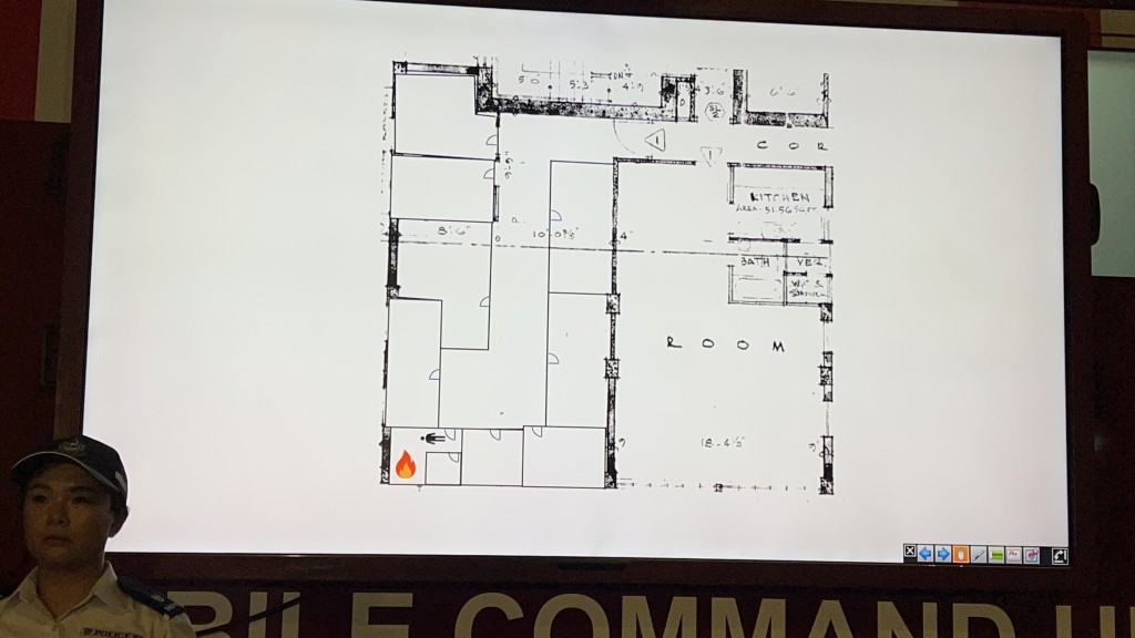 消防展示起火單位平台圖。