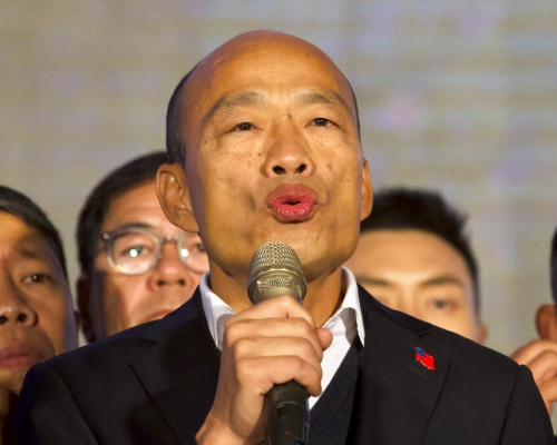 韓國瑜指會完全尊重投票結果。AP