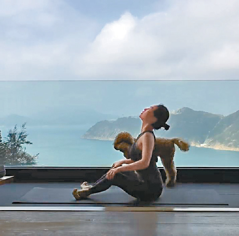 成日入鏡■彭羚上載喺淺水灣豪宅做運動嘅片都會見到Millie。