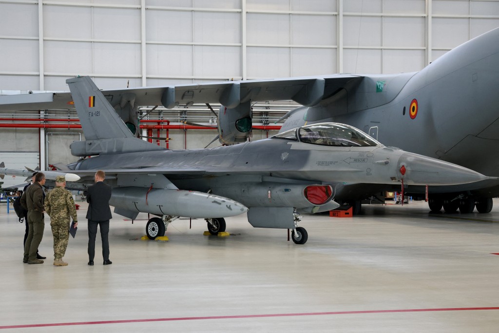 烏克蘭一架F-16戰機墜機。法新社 烏克蘭一架F-16戰機墜機。法新社
