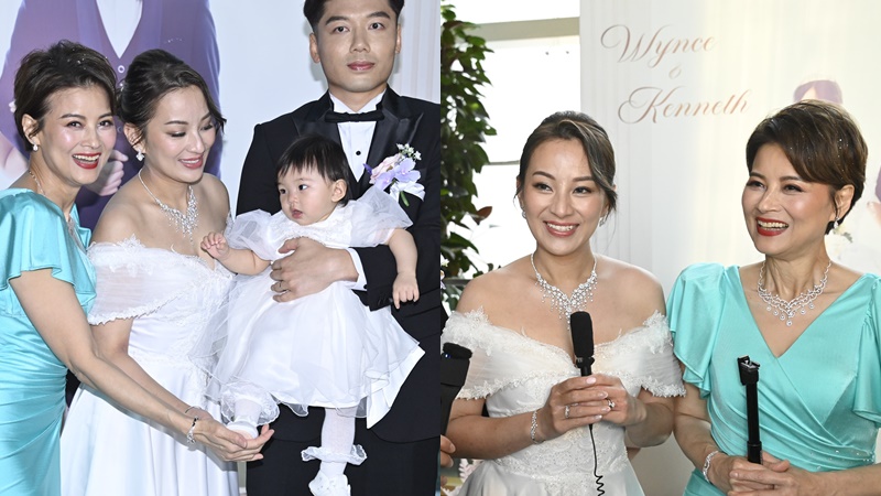 黎燕珊大女結婚|劉詠詩性感婚紗巨型鑽石鏈吸睛 豪擺婚宴筵開21席 四堂同堂勁溫馨劉永冇影