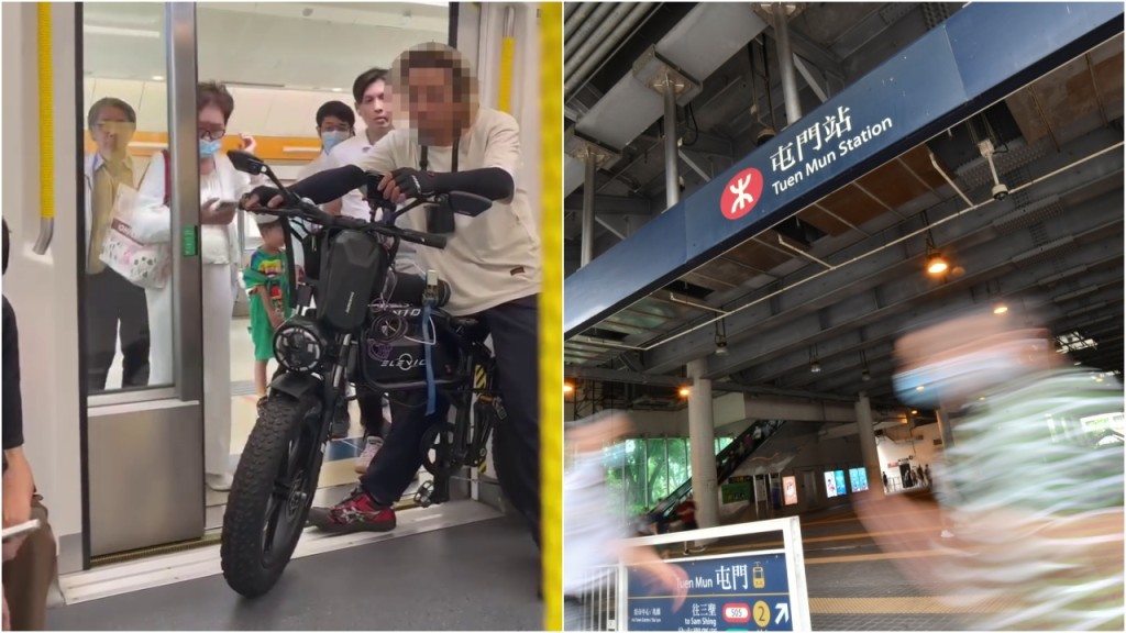 電動單車男橫堵列車門 港鐵翻查天眼確認 報警處理 