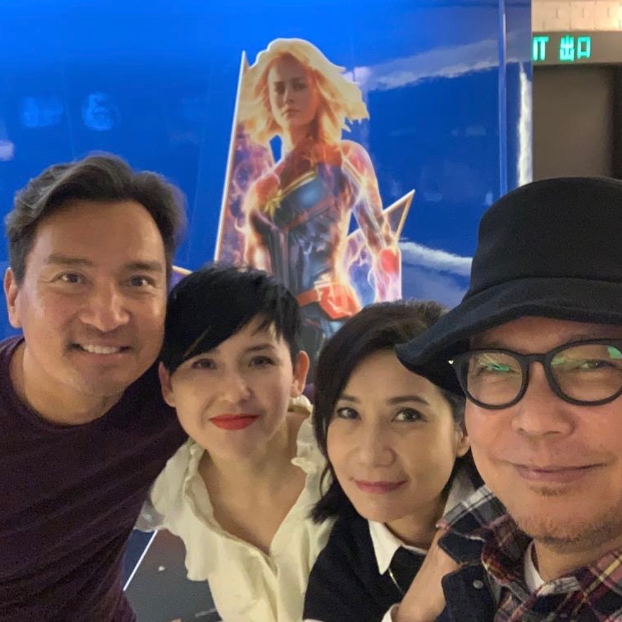 劉美君與黃子雄、賈思樂和韋綺姍一齊看電影《Marvel隊長》。劉美君ig