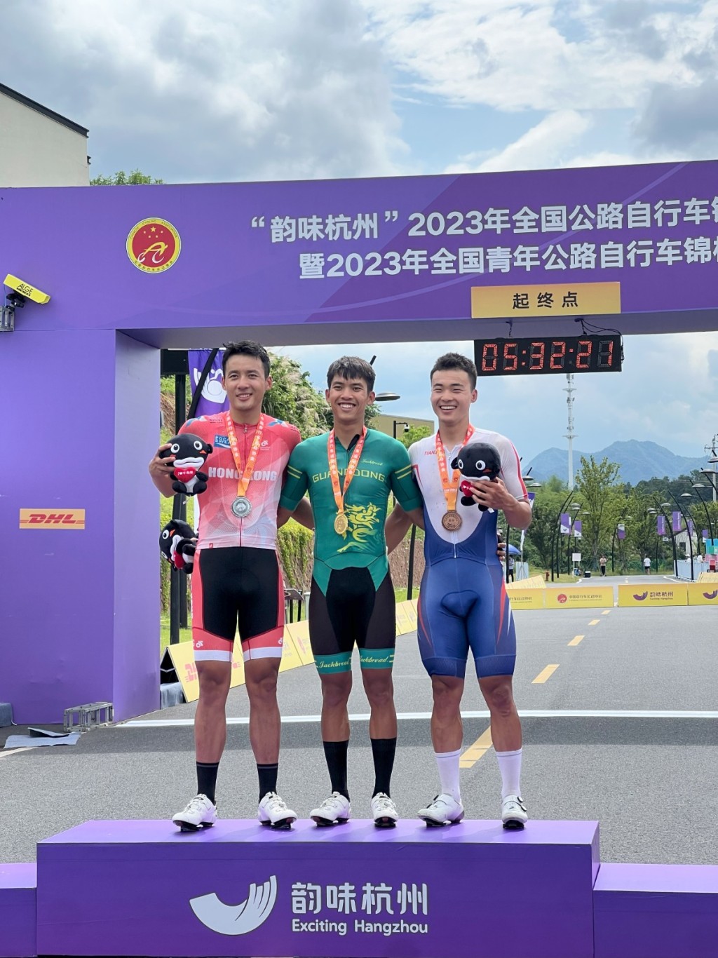 全國公路單車錦標賽男子個人公路賽，劉允祐為港隊奪得銀牌。香港單車總會圖片
