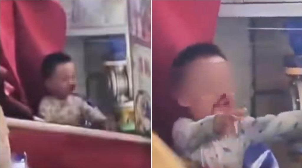 貴陽3歲男童10樓墜下幸獲簷篷緩衝僅擦傷，笑笑口向路人伸雙臂「求抱抱」。微博