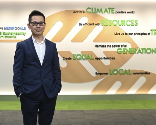 施耐德電氣香港區總裁趙啟文表示，盼讓公司成為可持續發展的模範，以身作則。蔡建新攝