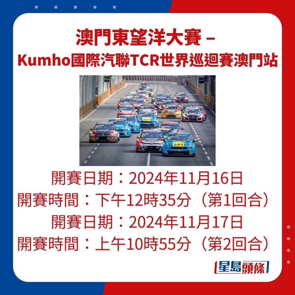 澳門東望洋大賽 –  Kumho國際汽聯TCR世界巡迴賽澳門站