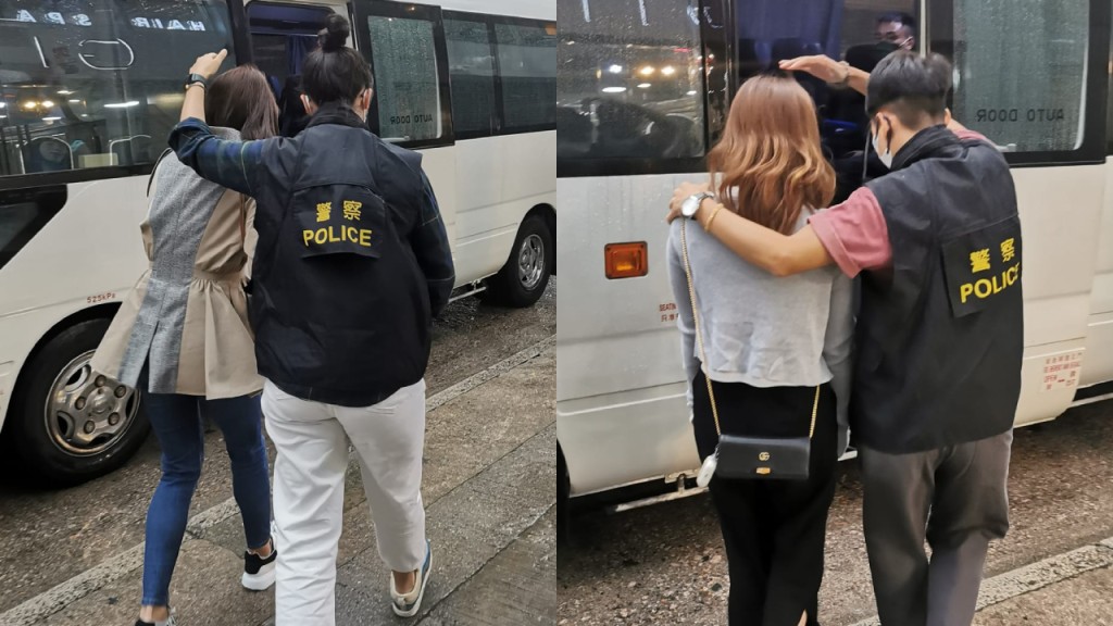 警方拘捕美容院兩名女子。警方圖片