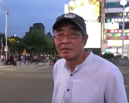 林榮基在台灣接受傳媒訪問。無綫新聞圖片