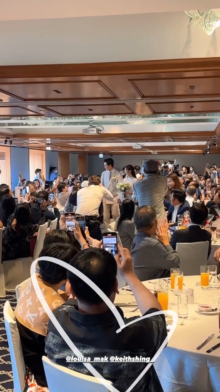 郑衍峰在IG限时动态贴上一段麦明诗和盛劲为进行婚礼礼堂相片。