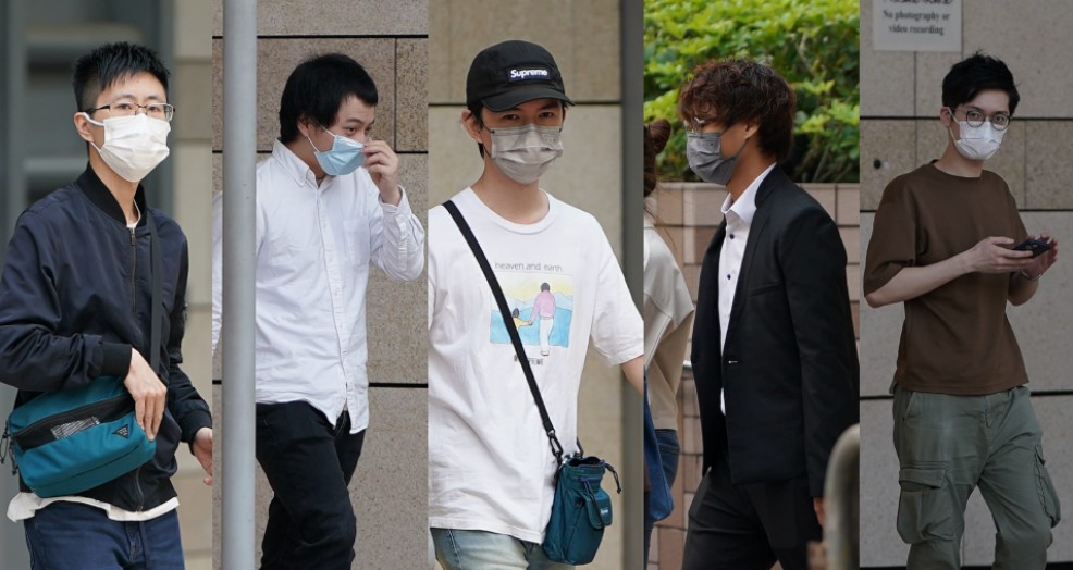 由左至右:鄭家裕、張賀祺、謝澔庭、李卓珩及劉嘉樂。資料圖片