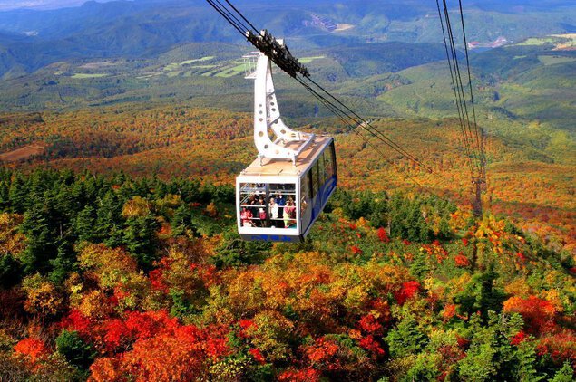 從八甲田山纜車，可居高臨下賞盡周遭的絕美秋色。