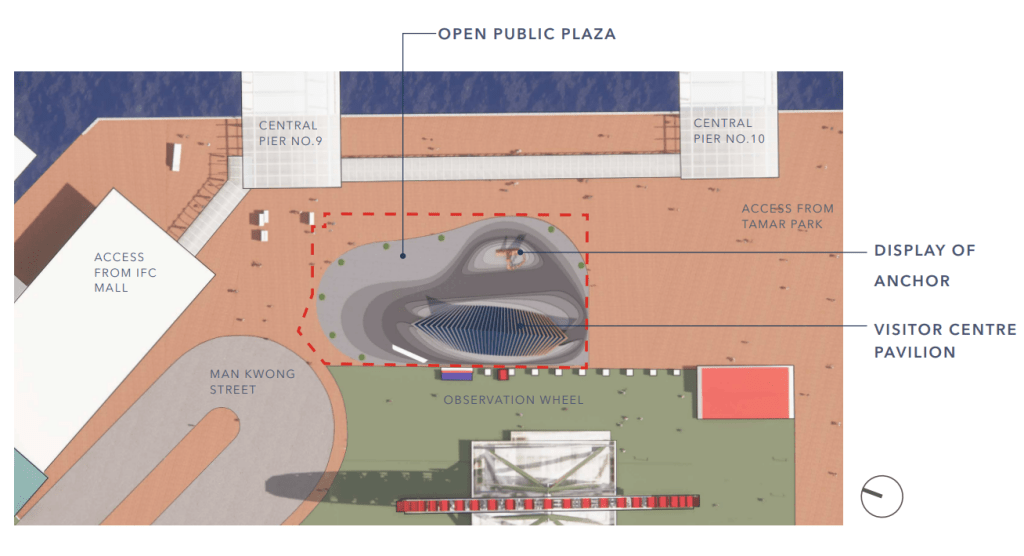 「船錨廣場」設計圖。海事博物館文件截圖
