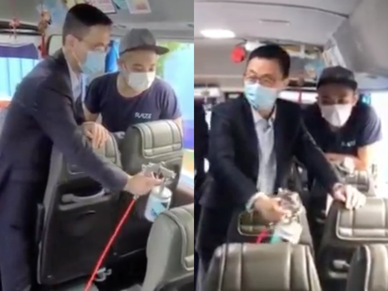 楊潤雄參與消毒。楊潤雄FB