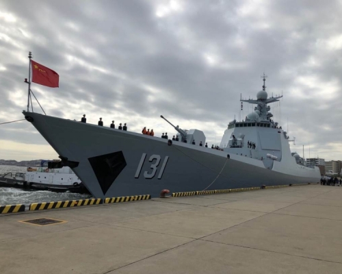 太原号军舰是中国自行设计生产的新型导弹驱逐舰。（网图）