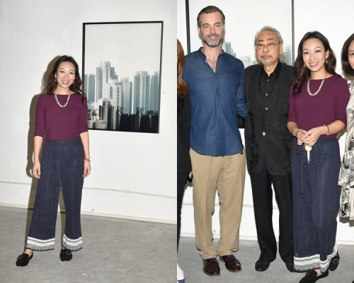 林煒珽開攝影展,老公和爸爸都來支持。