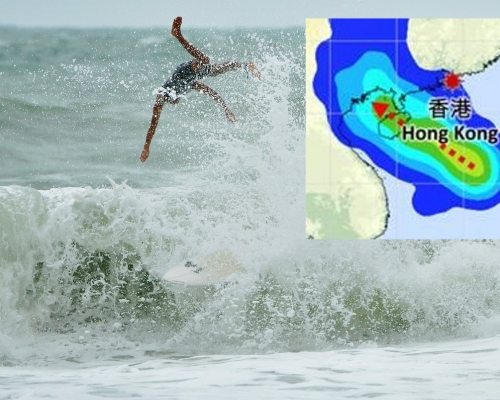 天文台預測周末期間廣東沿岸地區風勢較大，海面有湧浪。資料圖片