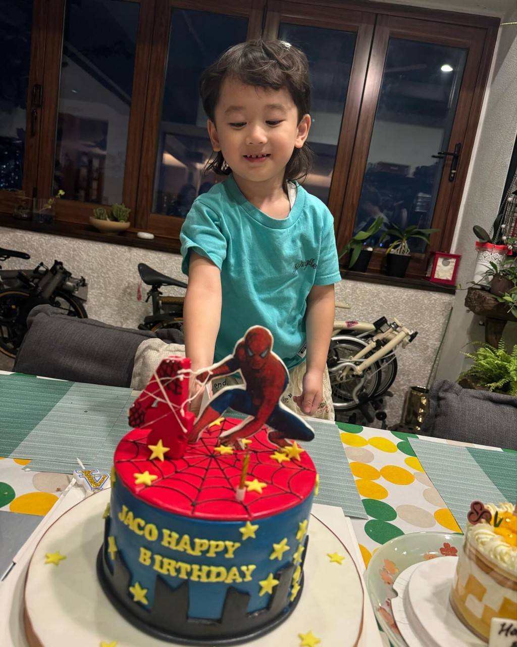 生日蛋糕是Jaco最愛的蜘蛛俠。