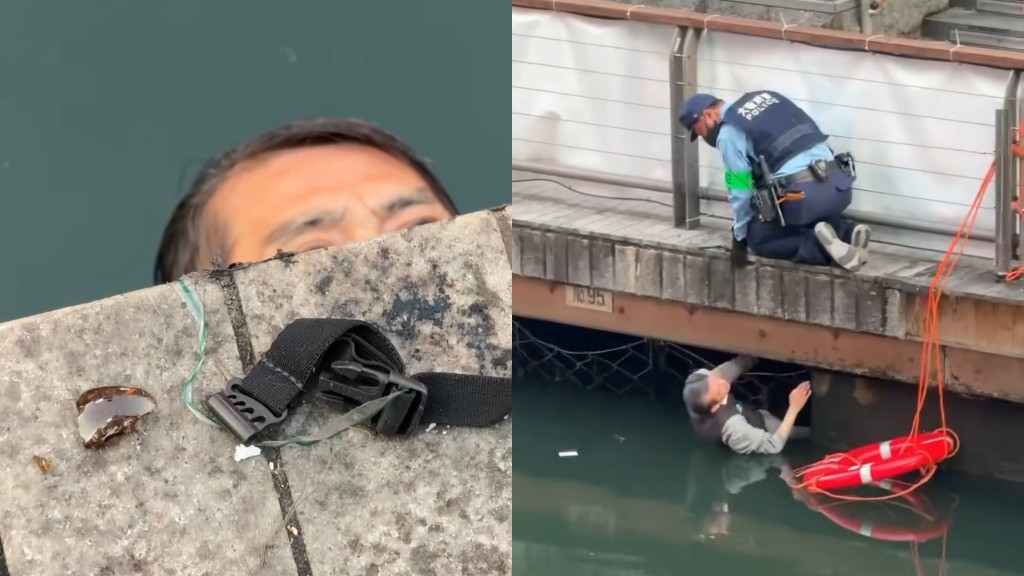 台湾游客发现道顿堀河里有男子求救帮报警。 @yhze__ / Threads