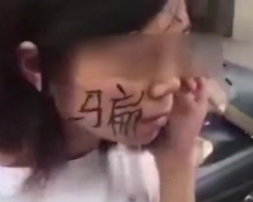 中山女子借錢到澳門豪賭後不還,債主在她臉上寫下「女騙子」三隻大字。(網圖)