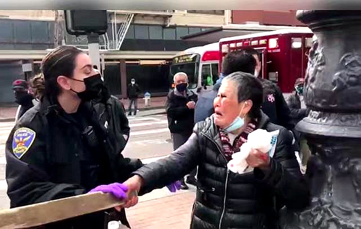 华裔老婆谢萧珍她手持木棍投诉被打。