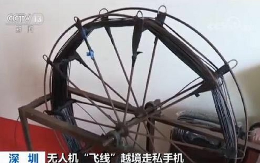 深圳海關揭集團利用無人機拉繩索從香港走私手機。網上圖片