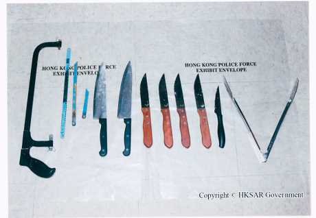 周凯亮2013年3月1日涉用不同利刀长锯在大角咀单位杀害双亲。(资料图片)