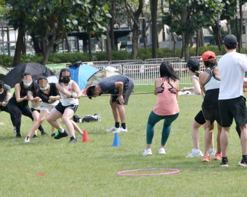 市民到公園做運動。