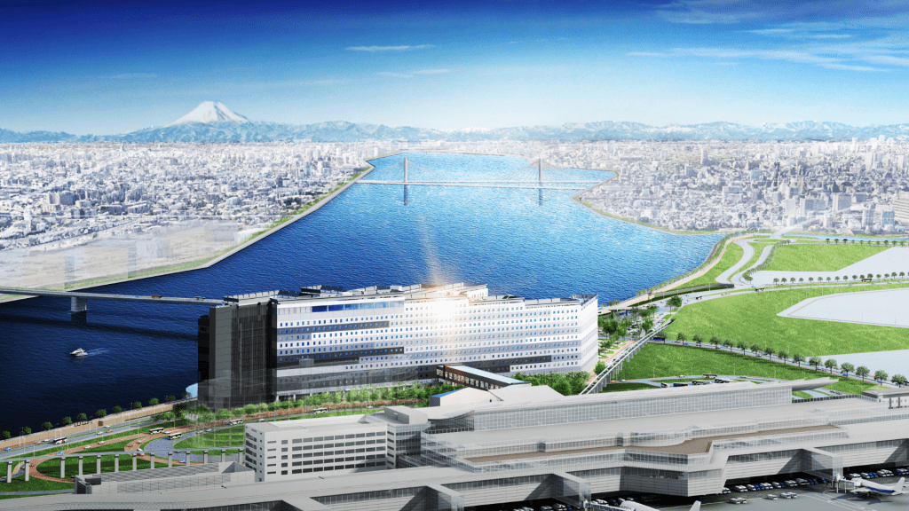 毗鄰羽田酒店的全新商場酒店大樓「羽田機場花園」。(圖:Haneda Airport Garden)