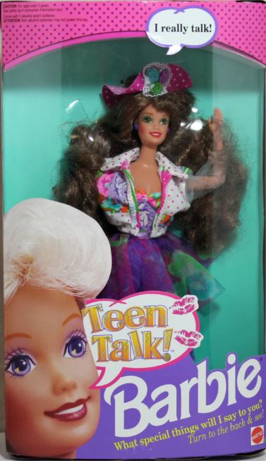 停產Barbie 6 | 聊天芭比（Teen Talk Barbie）（圖片來源：eBay）