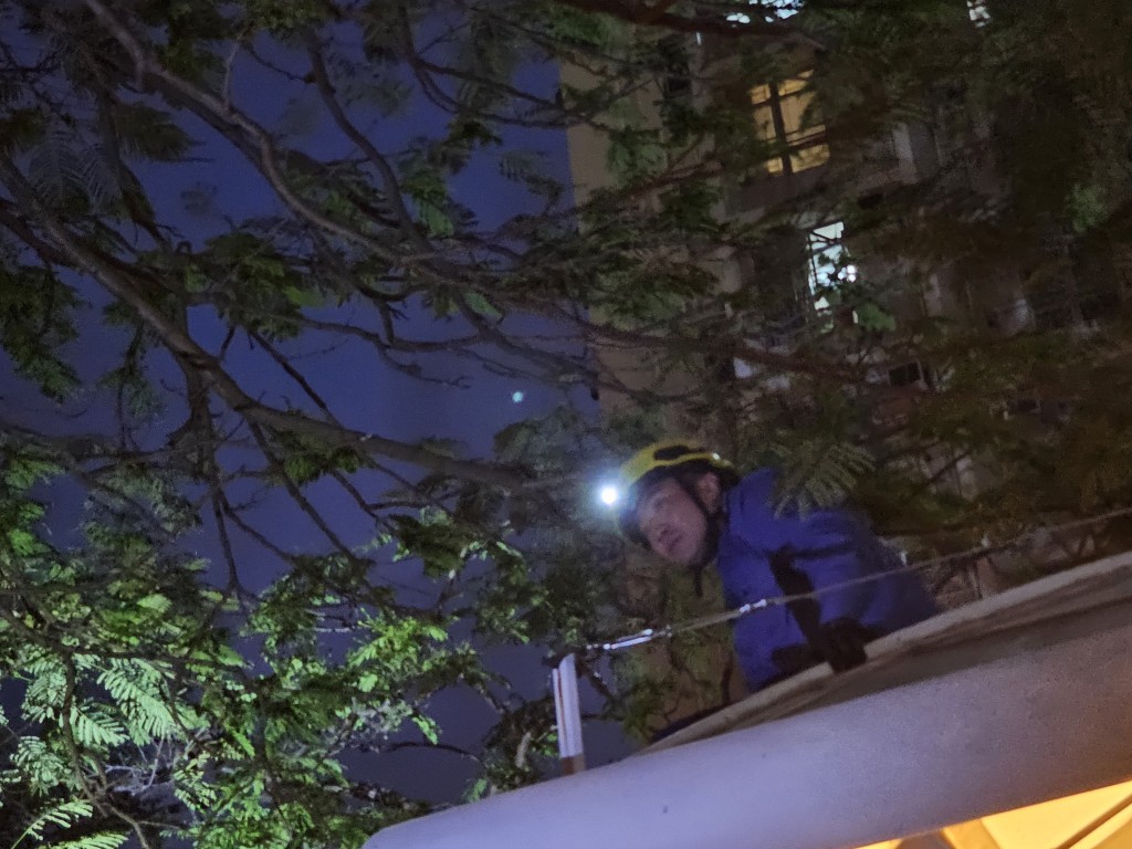 昨日消防及警方曾在現場拯救小B但一直無功而還,入夜後小B更不見蹤影。網上圖片 昨日消防及警方曾在現場拯救小B但一直無功而還,入夜後小B更不見蹤影。網上圖片