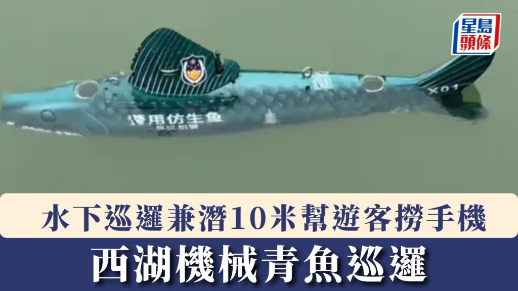 西湖仿生機械青魚上崗巡邏，潛10米深助排查還能定位助撈手機。