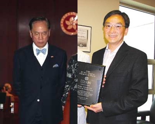 曾荫权五弟曾荫荃(右)特意今早由加拿大返港。资料图片