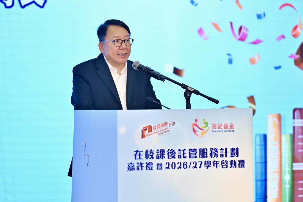 陳國基期望教育局推動學校,讓學生能完成功課後才回家 。劉駿軒攝 陳國基期望教育局推動學校,讓學生能完成功課後才回家 。劉駿軒攝