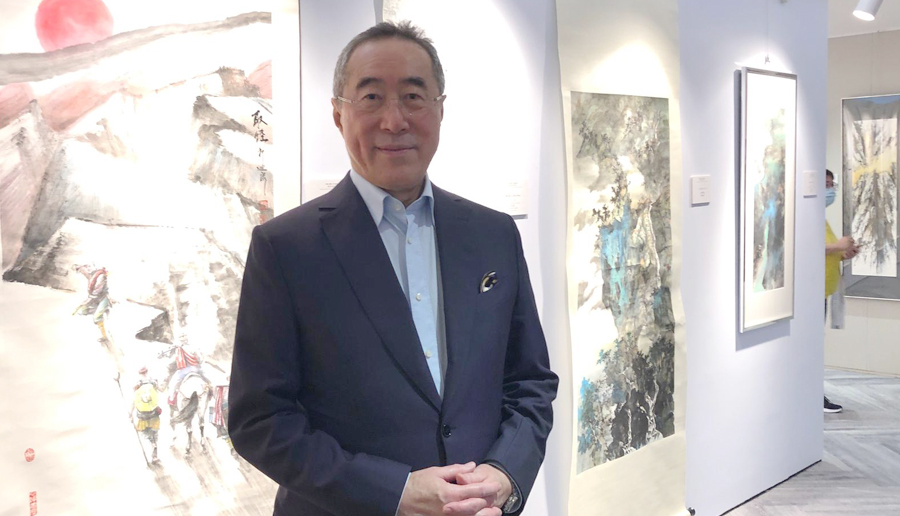 香港江苏社团总会会长唐英年表示，「苏港名家作品展」已成为苏港文化艺术界的一道亮丽文化风景。