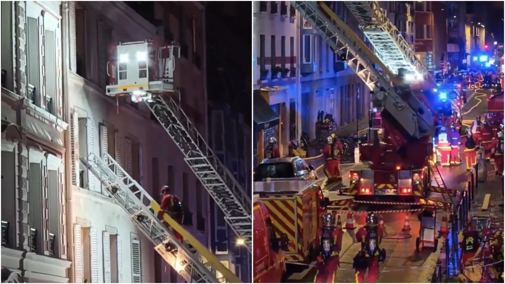 大批消防员赶到现场，在瓦砾中救出5人。 X