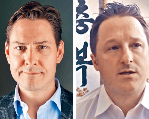 加拿大前外交官康明凱（左）及邁克爾（右）。資料圖片