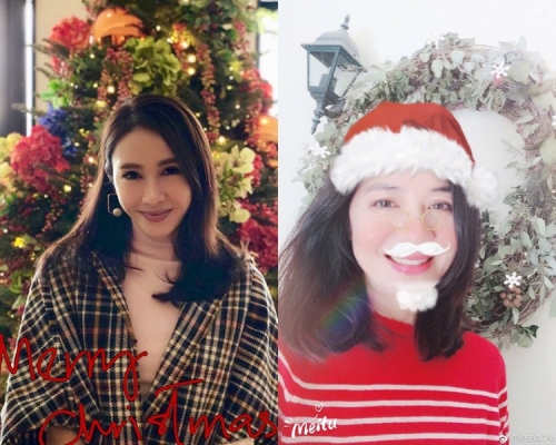 黎姿与红姑在这普天同庆佳节贴图分享。