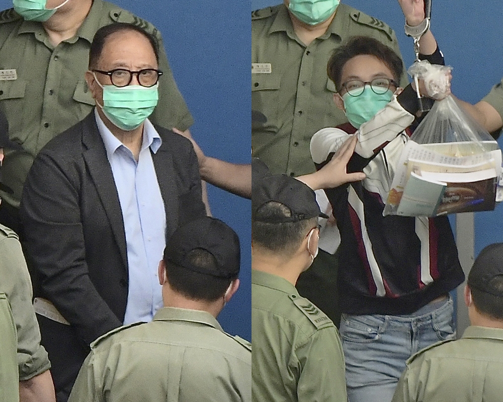左起：被告楊森、被告陳皓桓。  資料圖片