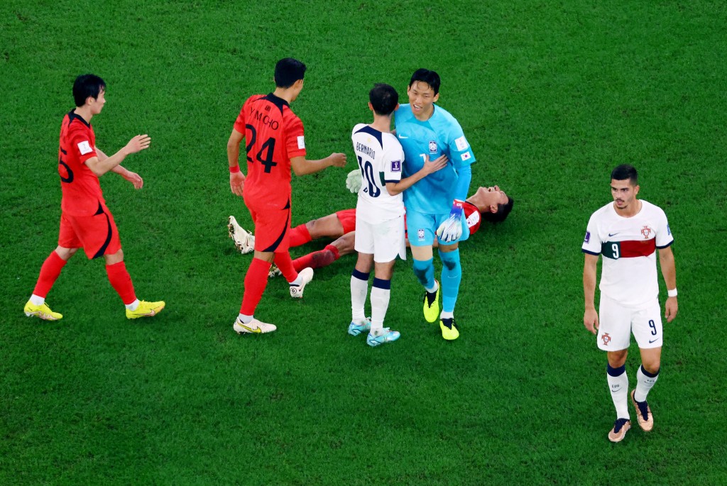 南韩世界杯分组最后一轮击败葡萄牙打入十六强激动人心。REUTERS