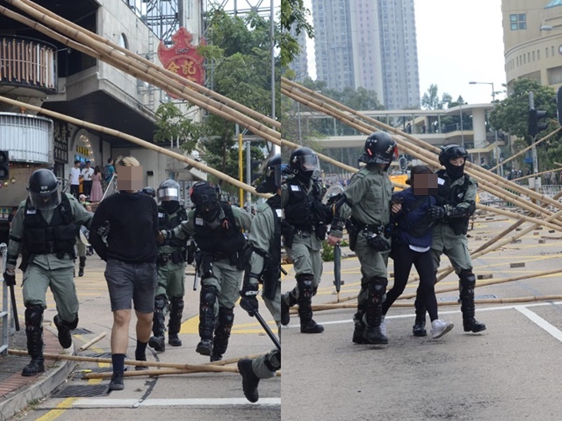 防暴警突出現拘至少2人。