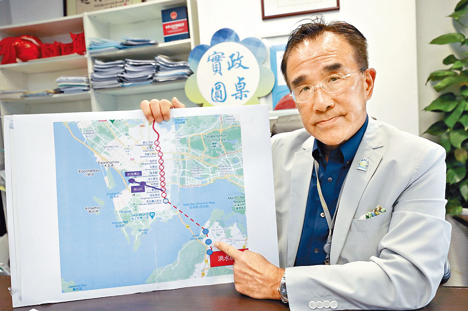 田北辰建议，在洪水桥站起增加两个本地车站，如在元朗厦村附近。