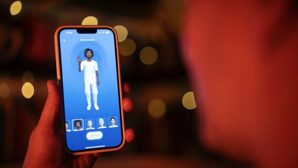 不少人接受AI男友，圖為個人AI聊天機械人Replika頭像設定。 法新社