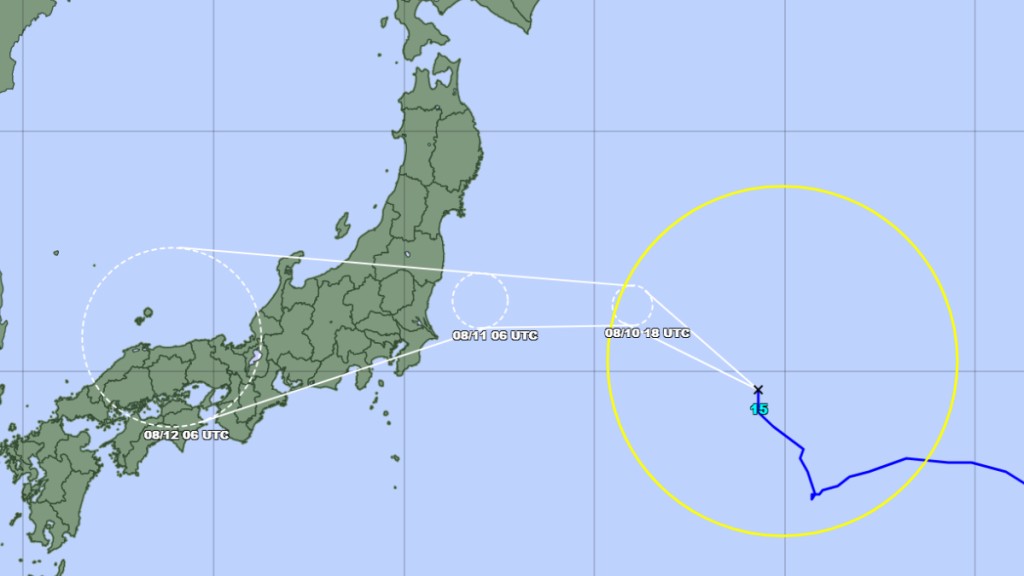 台风灿鸿明午袭日本关东或横越本州，撞正盂兰盆节恐乱交通。日本气象厅