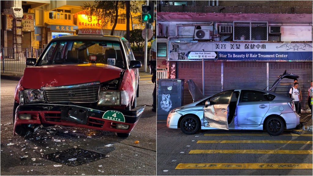 深水埗私家車遭的士「十字鎅豆腐」猛撼 司機昏迷送院救治