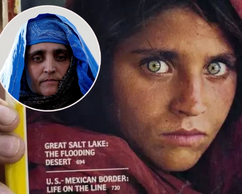 曾登上《國家地理》雜誌封面的阿富汗「綠眼少女」古拉獲意大利庇護。AP/路透社圖片